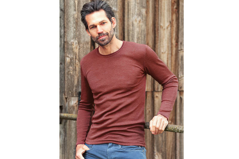 576 Herren Langarmshirt, Wolle/Seide v. Engel Natur, Gr. 54/56